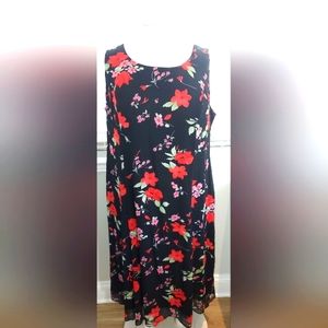 Studio I Black & Multi Color Floral Sleeveless Flowy Dress NWT